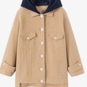 Camel Hooded Wool Jacket